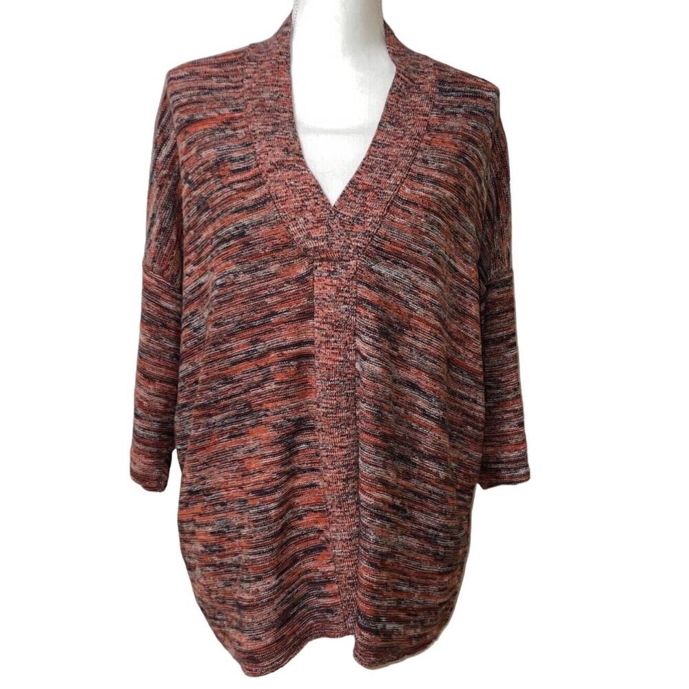 J. Jill Colorful Cotton Sweater Women’s Size Medium V-Neck Knit Top